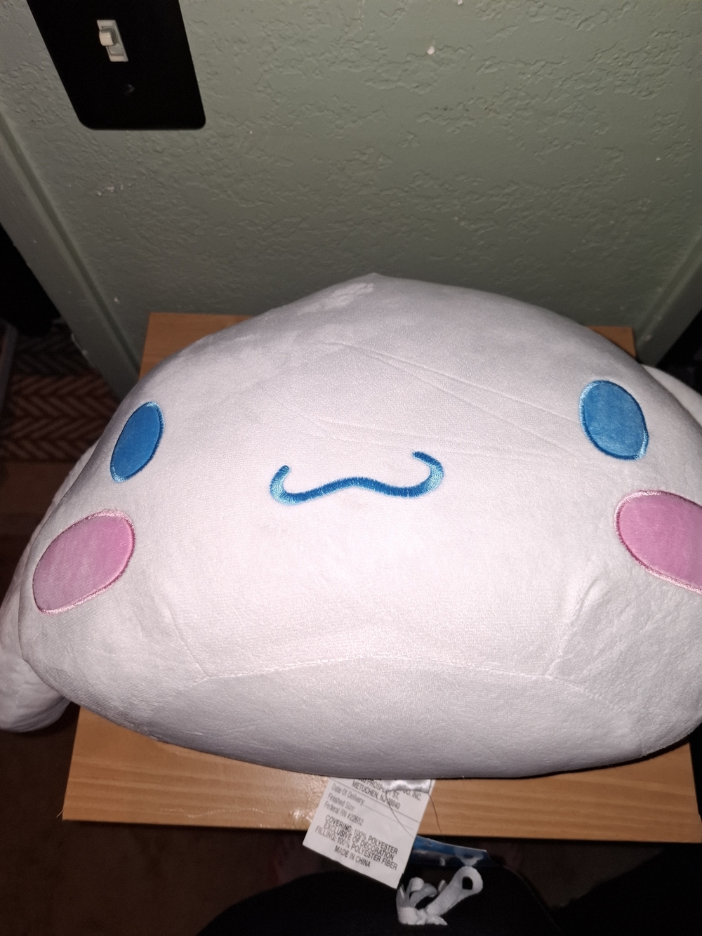 Hello Kitty White Plush Accent Pillow with Blue and Pink Details